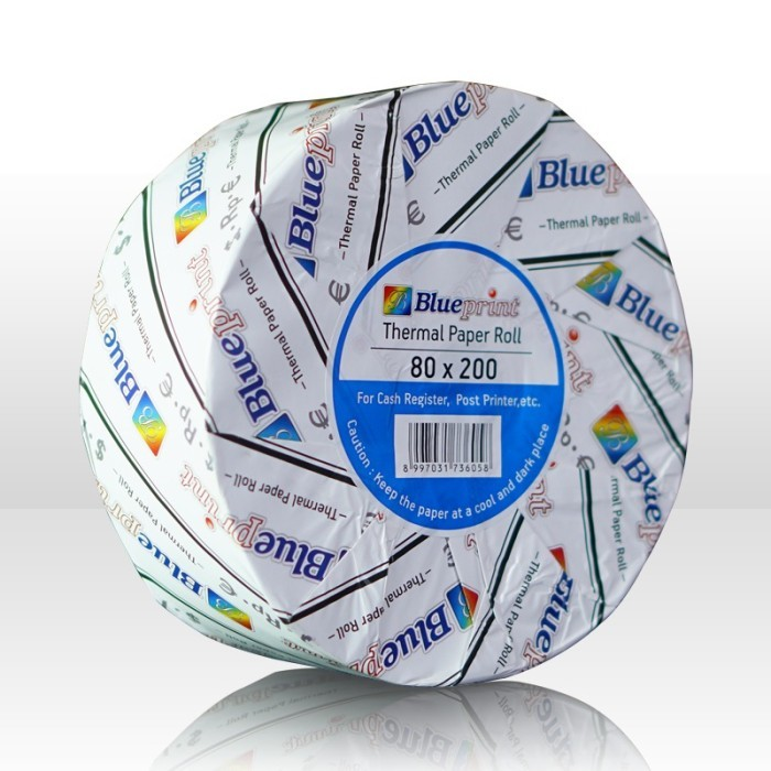 Kertas Thermal / Kertas Struk / Kertas Kasir BLUEPRINT 80x200 mm