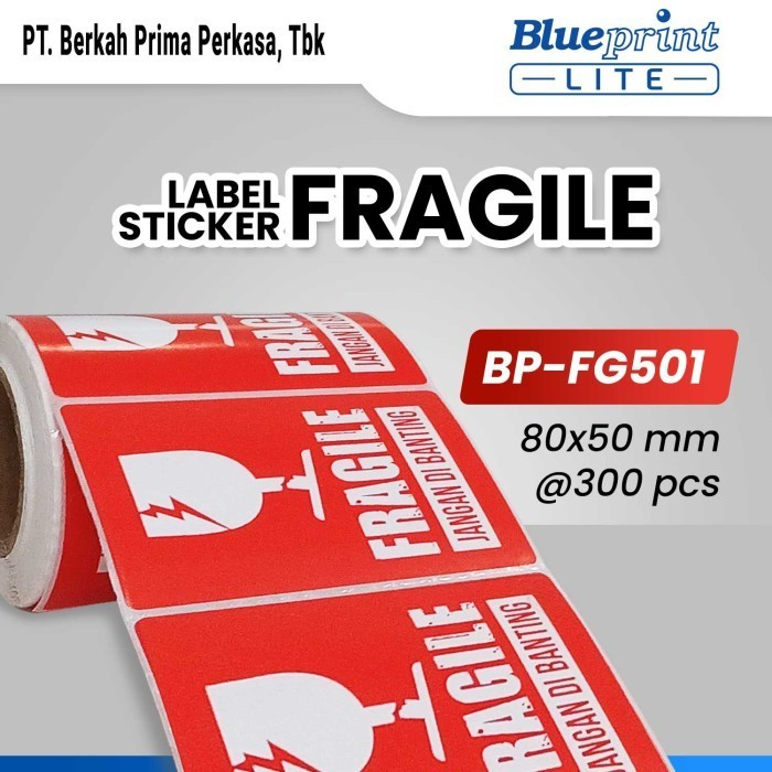 Label Sticker Unboxing Fragile BLUEPRINT 70x50 mm - Gambar 5
