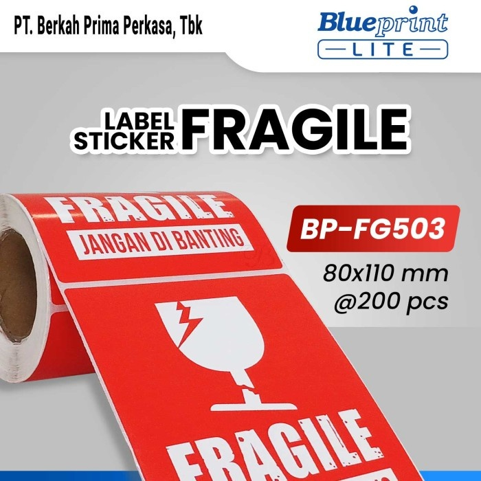 Label Sticker Unboxing Fragile BLUEPRINT 70x50 mm - Gambar 6