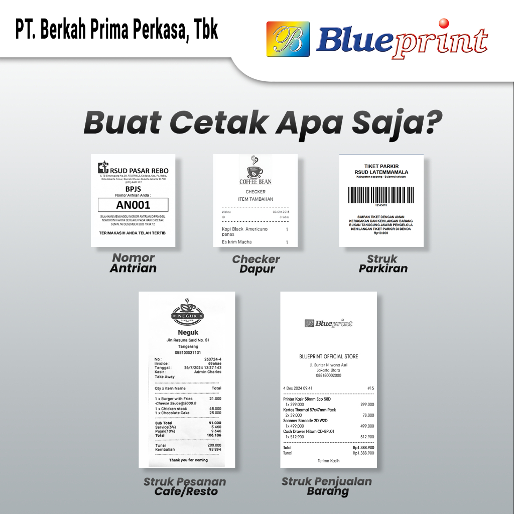 Printer Thermal Kasir BLUEPRINT Lite80D1 USB + Bluetooth + RJ11 - Gambar 6