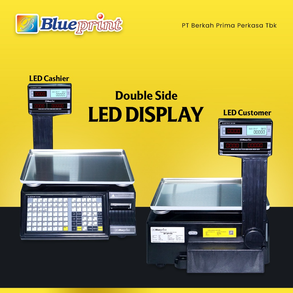 Timbangan Digital Buah Sayur Print Label Harga BLUEPRINT BP-SM100 | Kapasitas 30kg - Gambar 4