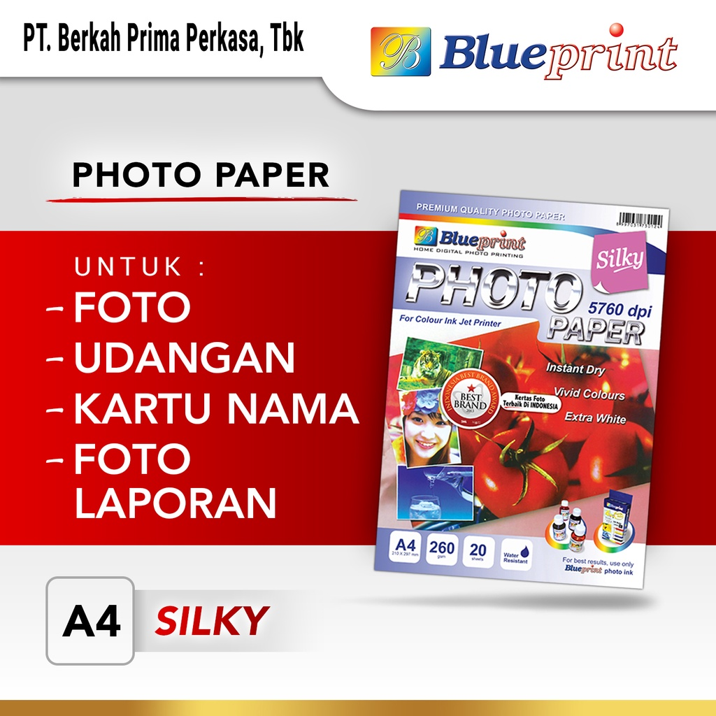 Kertas Foto A4 BLUEPRINT Glossy Photo Paper 210 Micron VARIAN - Gambar 3