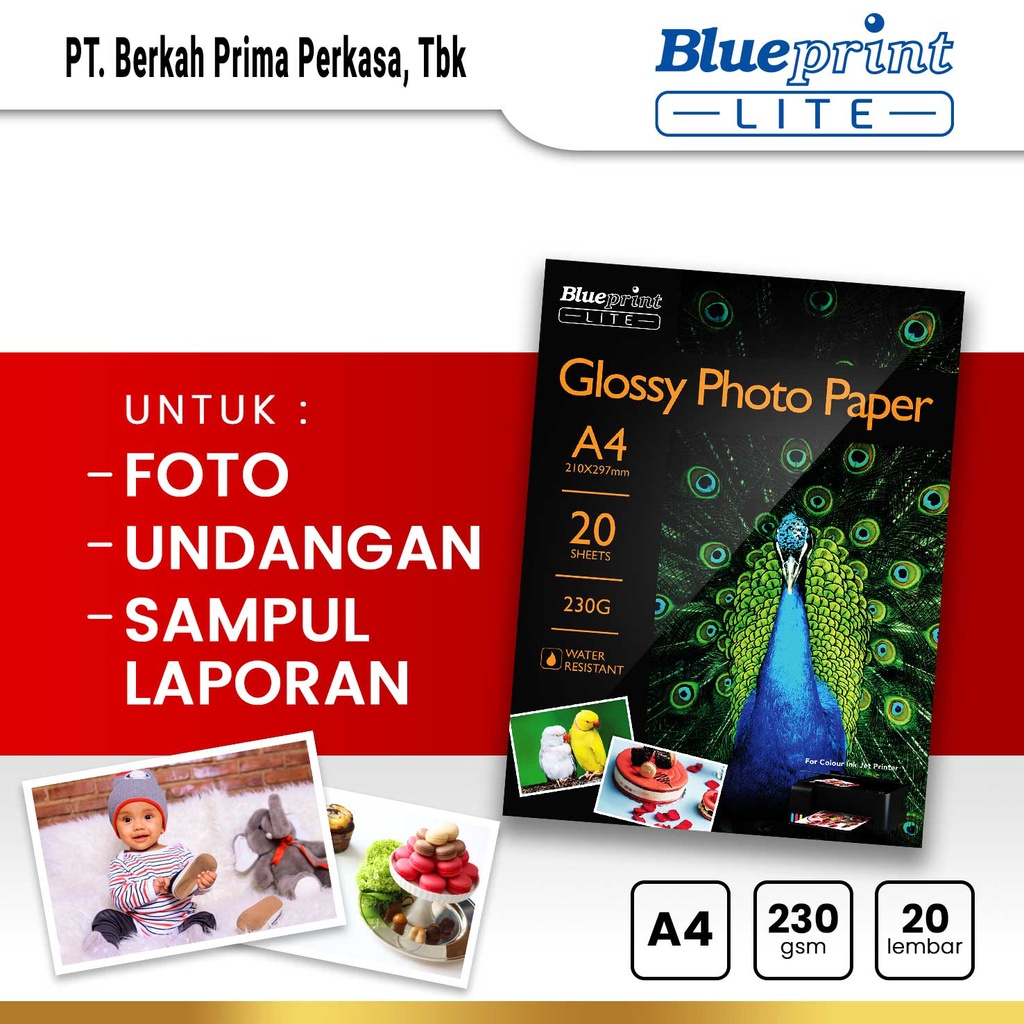 Kertas Foto A4 BLUEPRINT Glossy Photo Paper 230 Micron VARIAN - Gambar 4