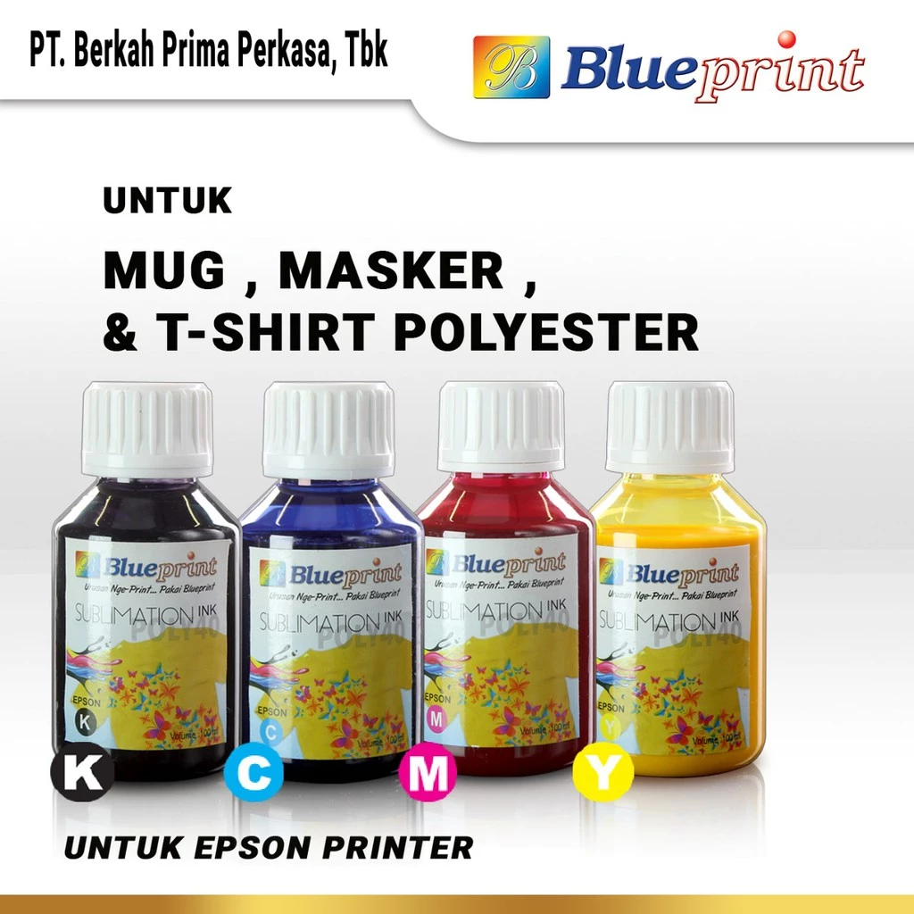 Tinta Sublim Epson BLUEPRINT For Printer Epson 100ml - 1 Set 4 Warna