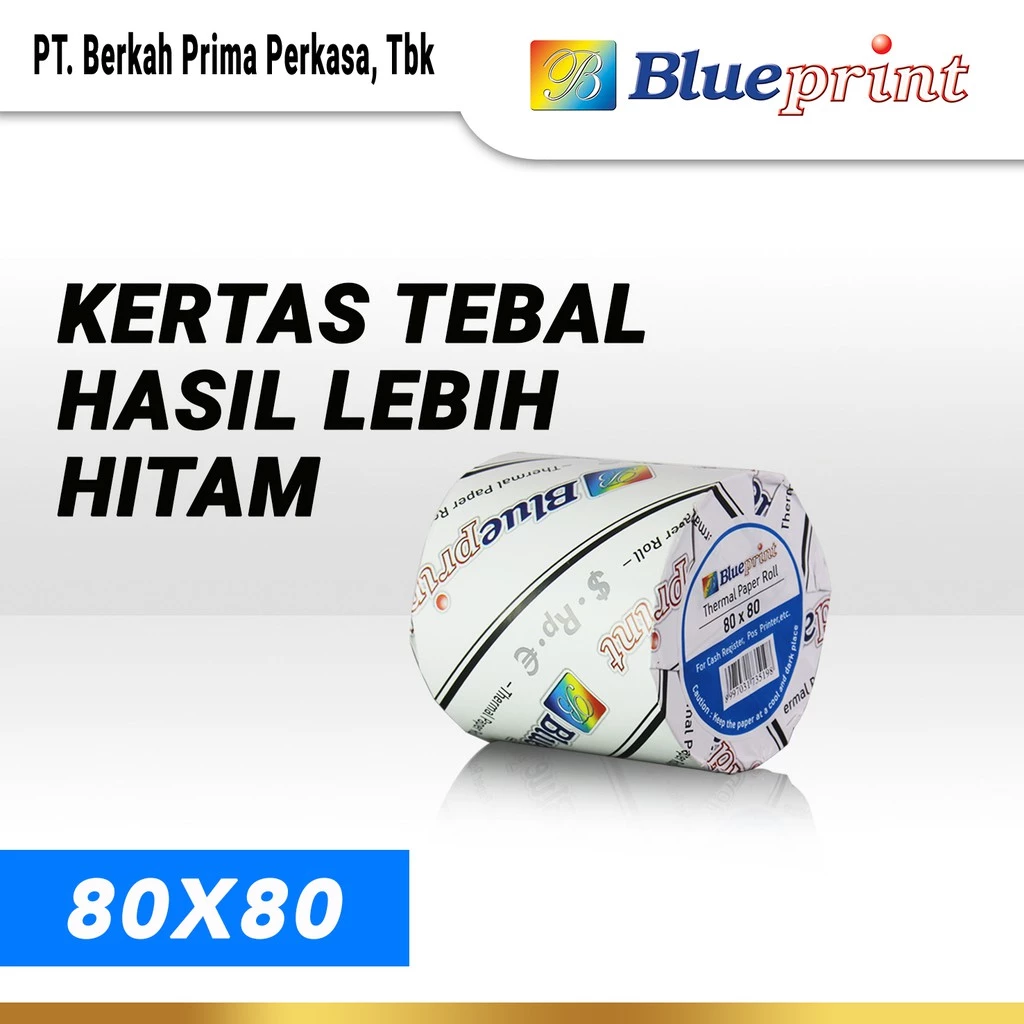 Kertas Thermal Kertas Struk Kasir BLUEPRINT 80x80 mm - 1 Roll - Gambar 2