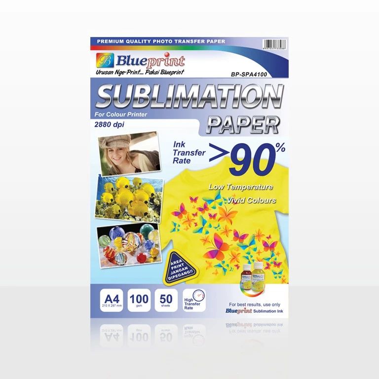 Kertas Sublim Sablon , Sublimation Paper BLUEPRINT A4 - Isi 50 Lembar - Gambar 3