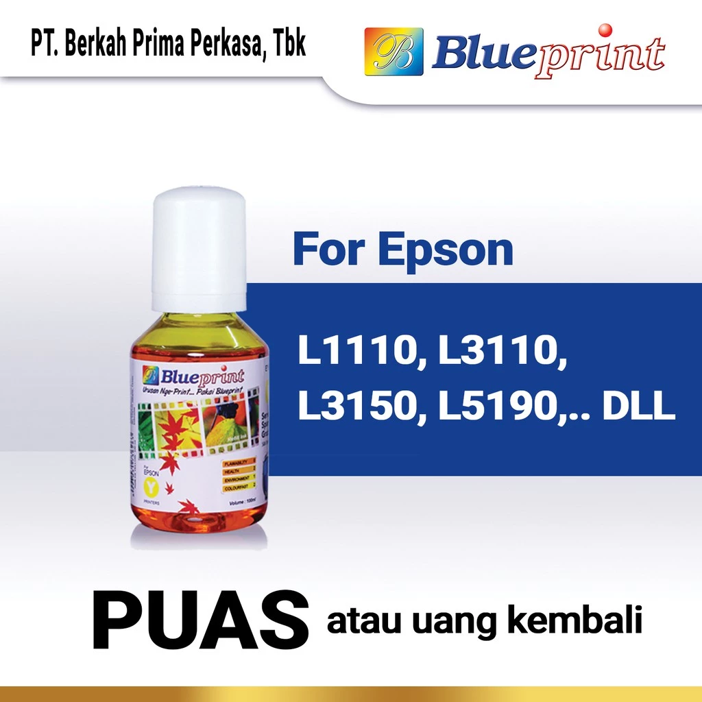 Tinta Epson BLUEPRINT 003 Refill For Printer Epson L1110 L3110 L3150 100ml Yellow - Kuning - Gambar 2