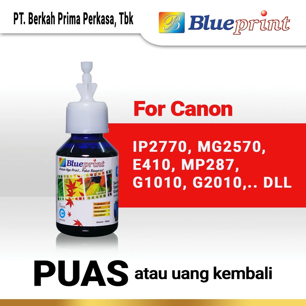 Tinta Canon BLUEPRINT Refill For Printer Canon 100ml Cyan - Biru CP - Gambar 2