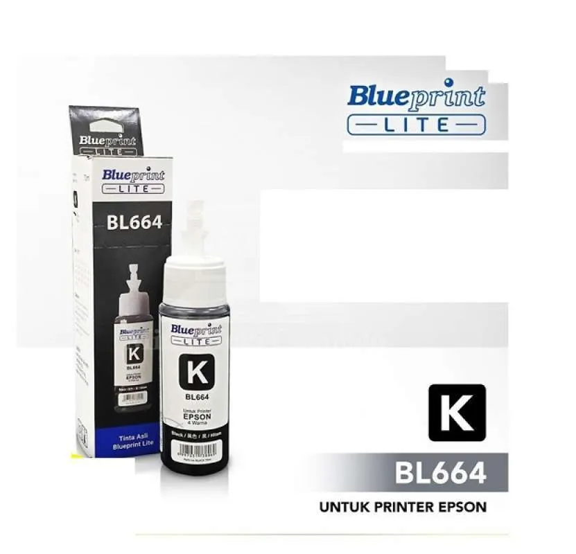 Tinta Epson BLUEPRINT Lite 664 For Printer Epson L120 L350 - 70ml- Hitam