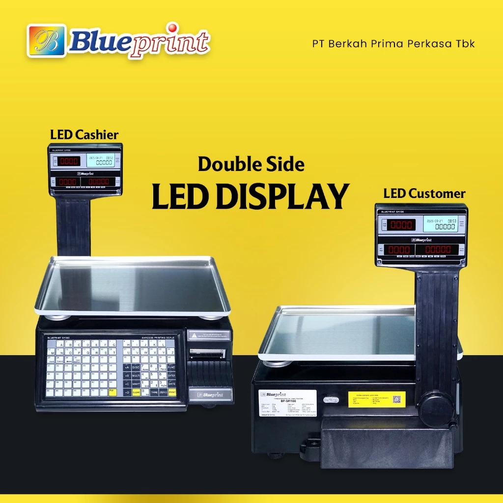 Timbangan Digital Buah Sayur Print Label Harga BLUEPRINT BP-SM100 | Kapasitas 30kg - Gambar 4
