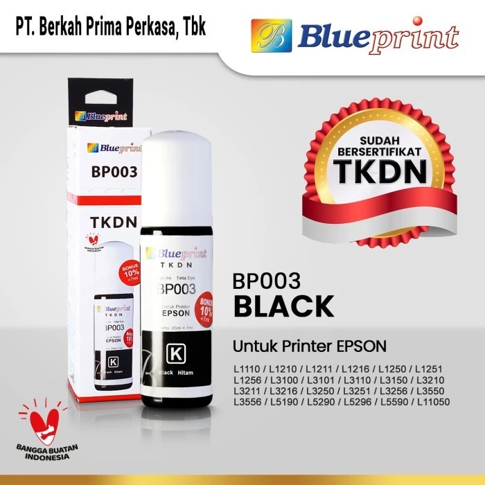 Tinta Epson 003 BLUEPRINT TKDN For Printer Epson 72ml - Hitam