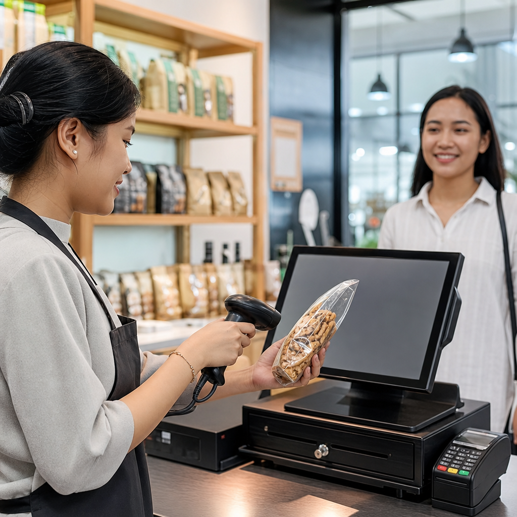 Komputer kasir POS untuk operasional bisnis retail