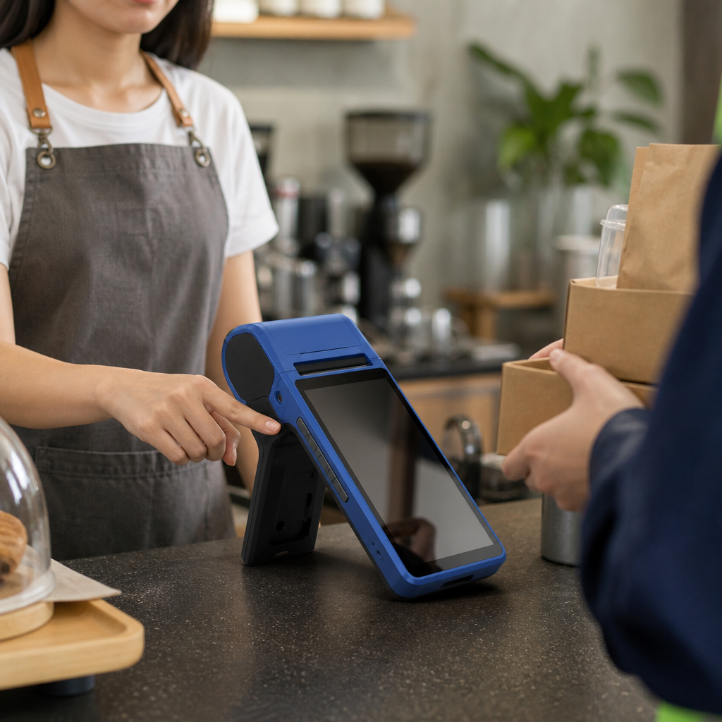 TPOS Android Blueprint pada meja kasir café